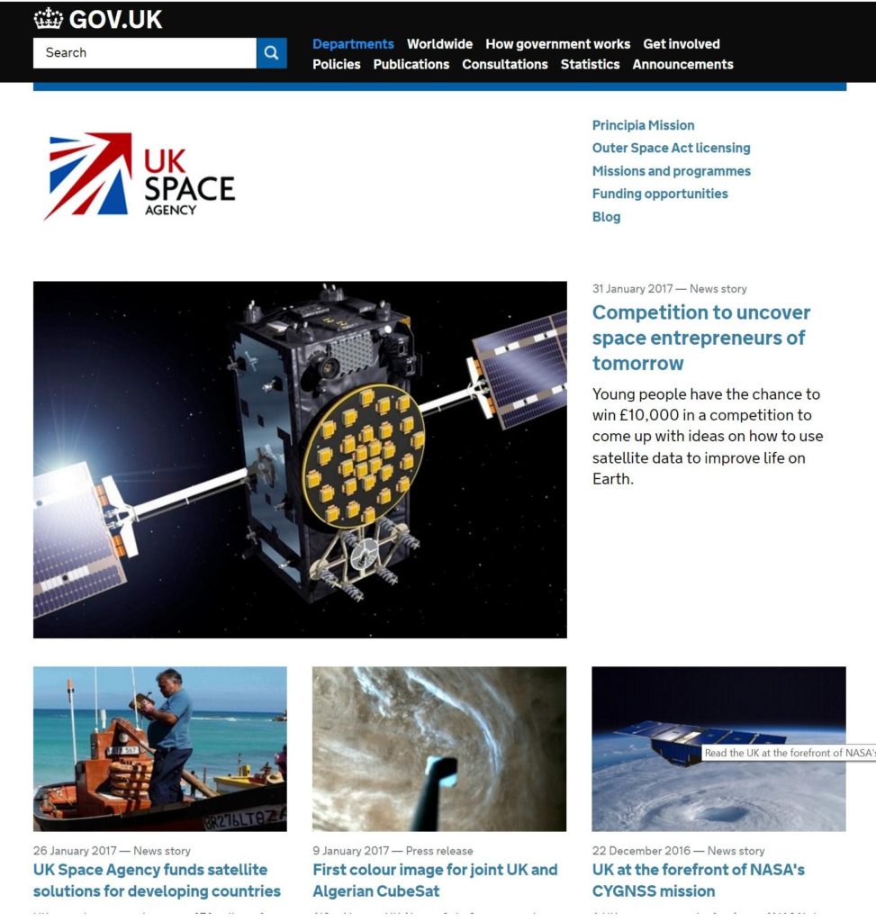 UK Space Agency Website Design