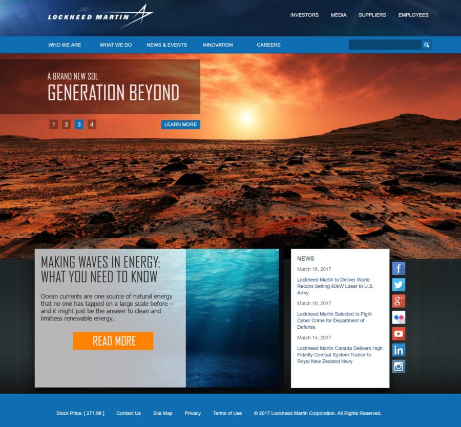Lockheed Martin space website design