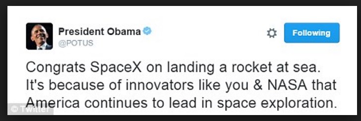 Obama Space Industry Tweet