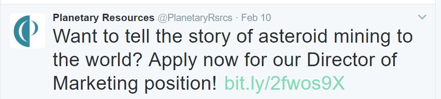 Planetary Resources Tweets