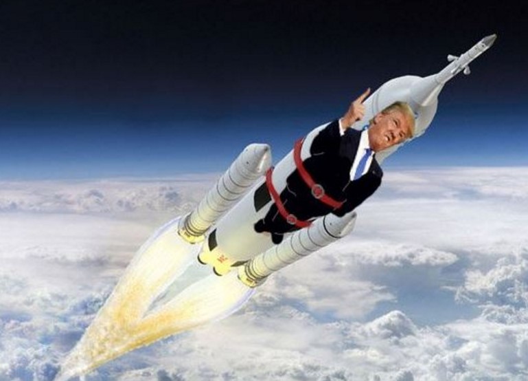 President Trump in space